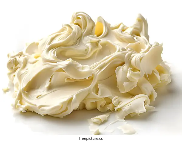 Close-up of a pile of white melted cheese