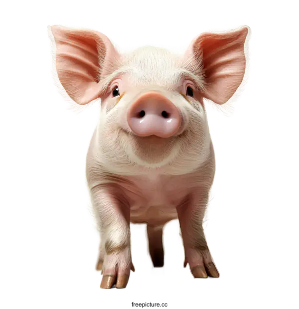 [Transparent Background PNG]Cute Piglet Close-up Portrait on White Background