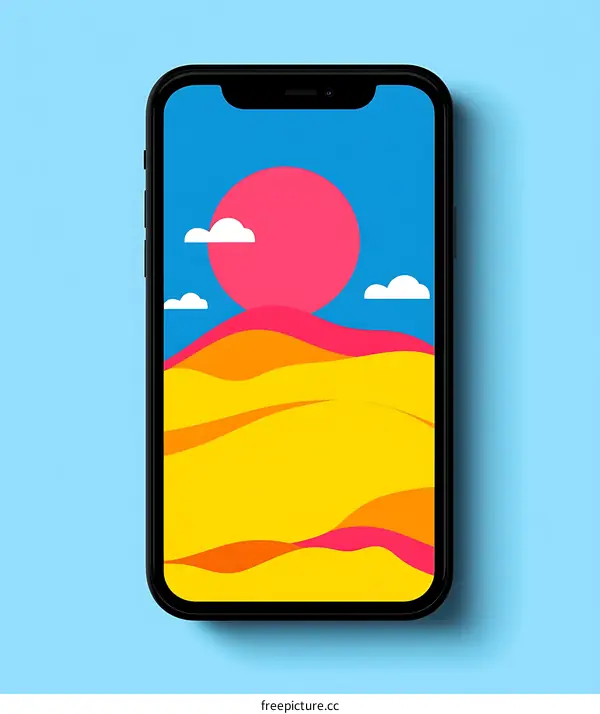 Abstract Minimalist Sunset Desert Phone Wallpaper