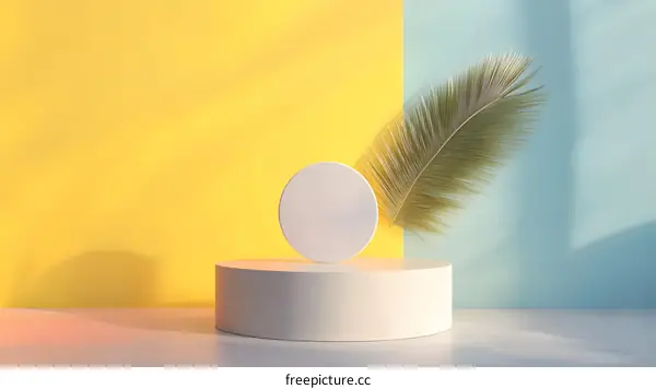 Minimalist Product Display Platform With Yellow and Blue Background