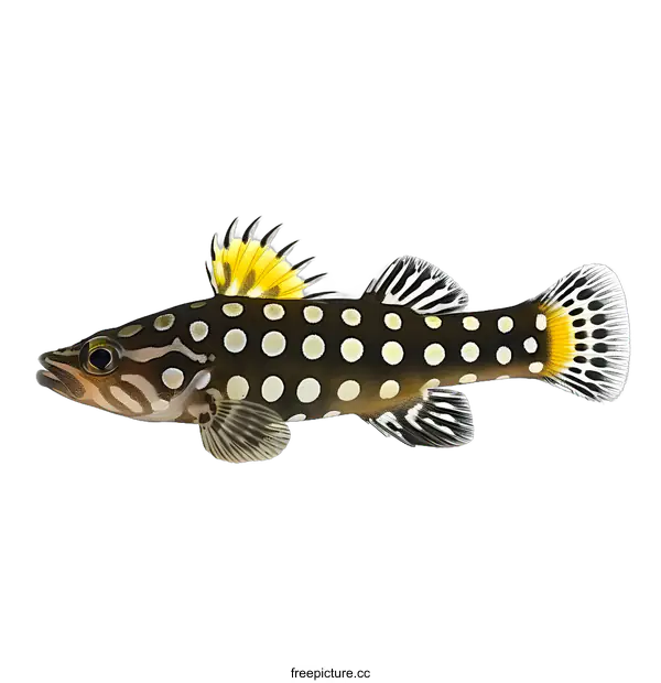 [Transparent Background PNG]Spotted Mandarin Fish on White Background