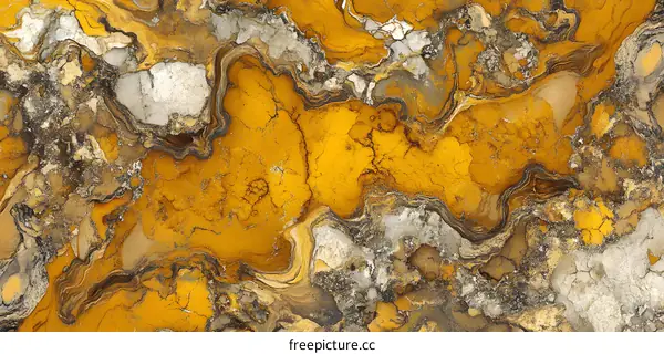 Abstract Yellow Brown Marble Texture Background