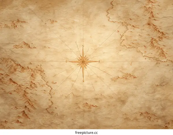 Vintage Antique Hand-Drawn Map Background Illustration