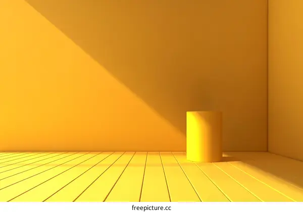 Abstract Yellow Room with Cylinder