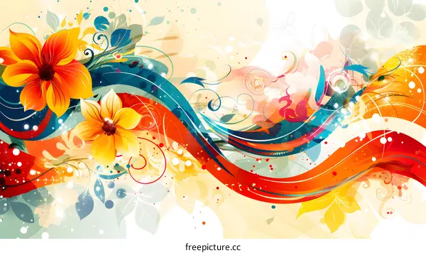 Colorful abstract floral background