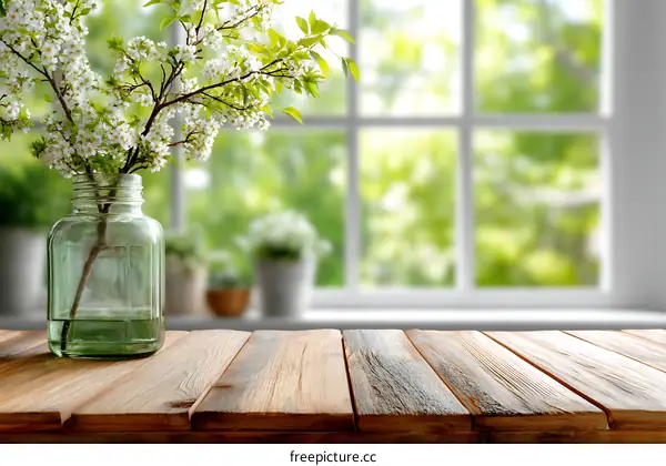 Springtime Window View Table Top Display