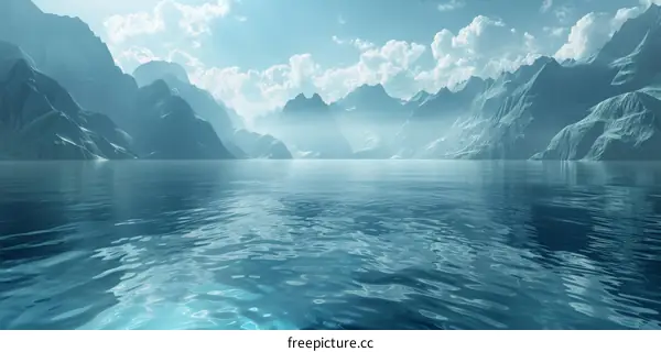 Serene Mountain Lake Landscape