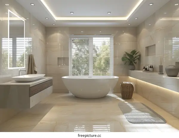 Modern Luxury Bathroom Design Illustration