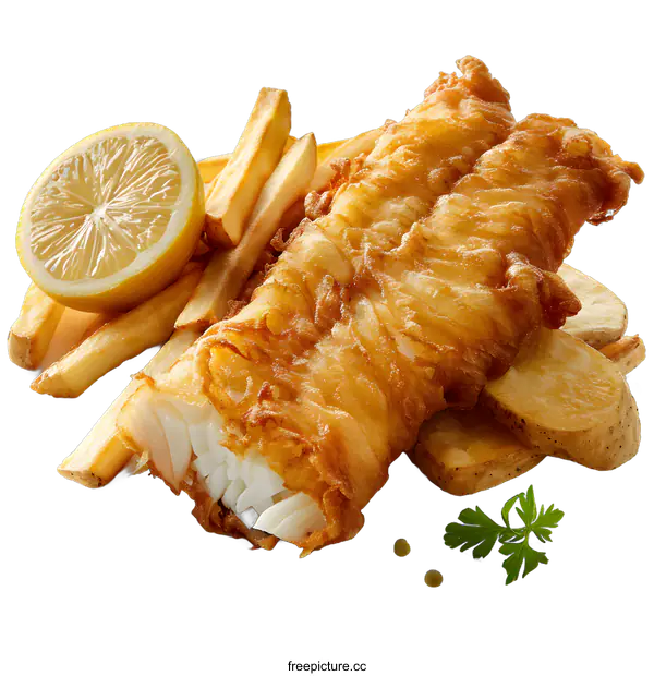 [Transparent Background PNG]Fish and chips