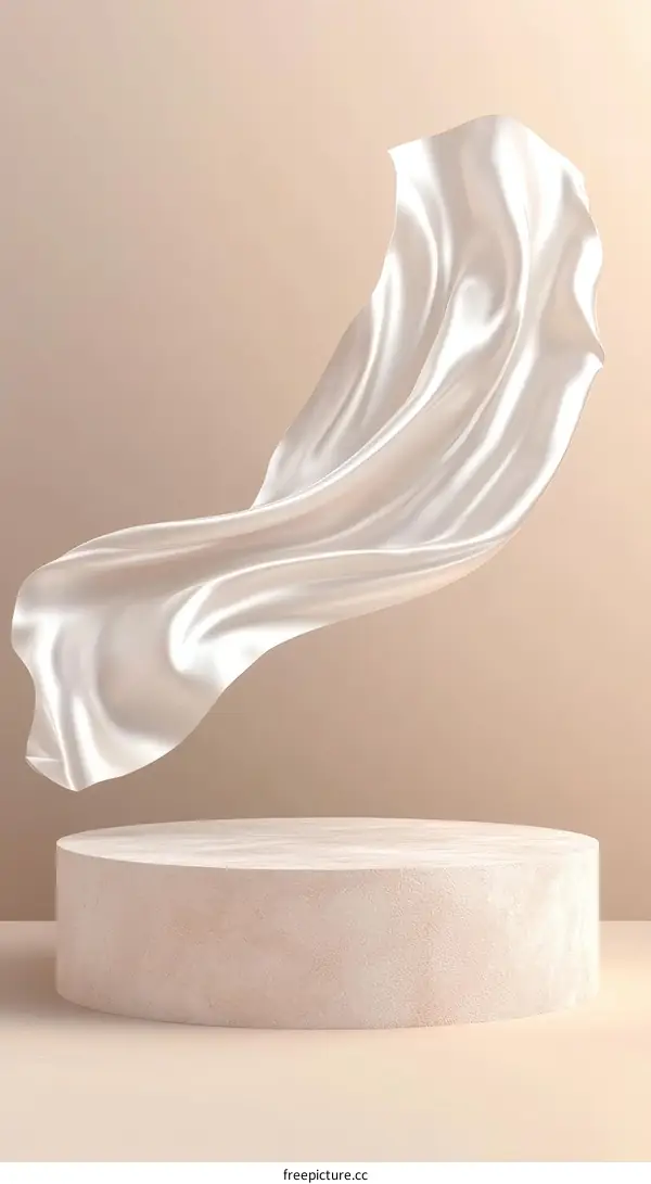 Elegant Fabric Display on Beige Pedestal