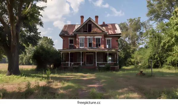 Abandoned Brick Farmhouse