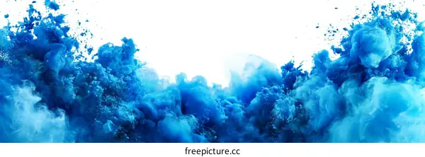 Abstract Blue Ink Paint Splashes