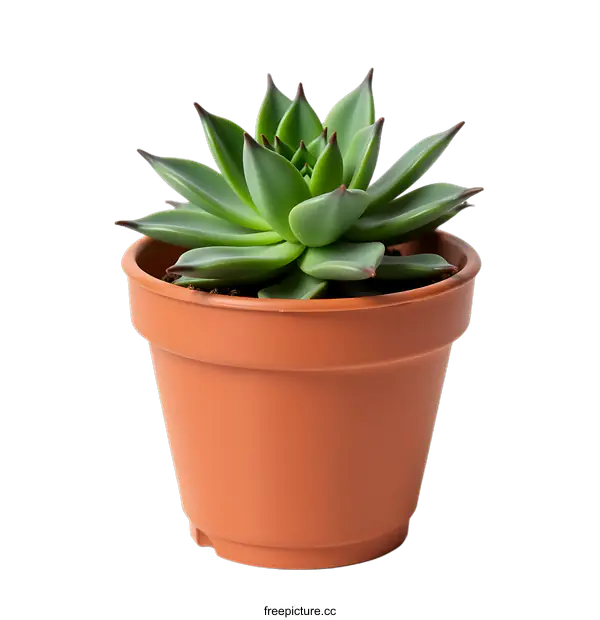 [Transparent Background PNG]Succulent Plant in Terracotta Pot Against transparent background