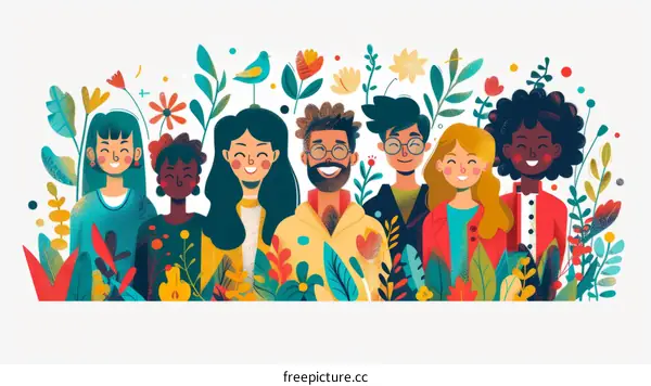 Diverse Group of People Celebrating Together in Nature