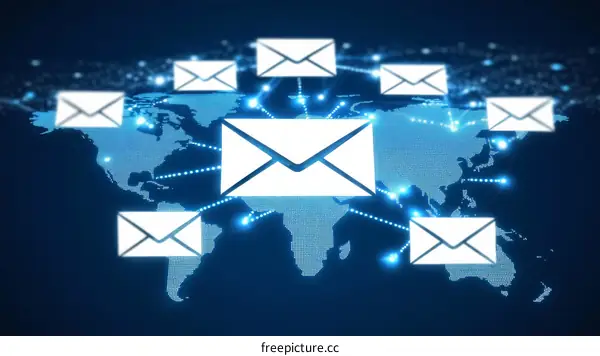 Global Email Communication Network Illustration