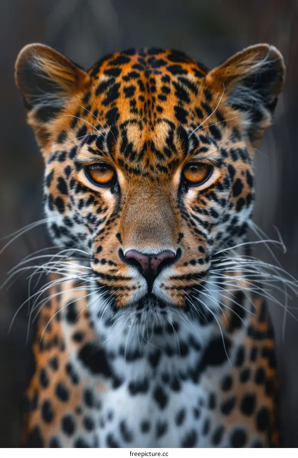 Close up portrait of a leopard