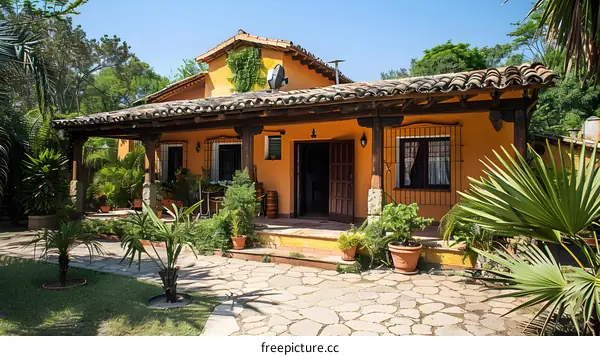 Charming Spanish style house with a lush garden