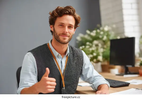 Friendly Caucasian Male Professional in Office Setting