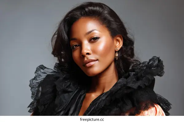 Black woman portrait in elegant fashion