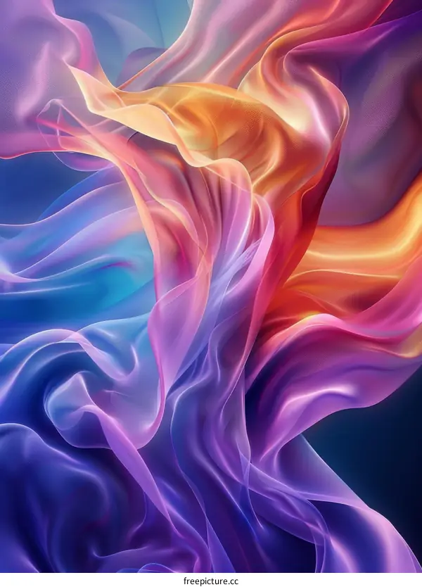 Abstract Colorful Flowing Fabric Design