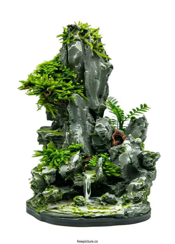 [Transparent Background PNG]Artificial Rock Mountain Waterfall Landscape Ornament