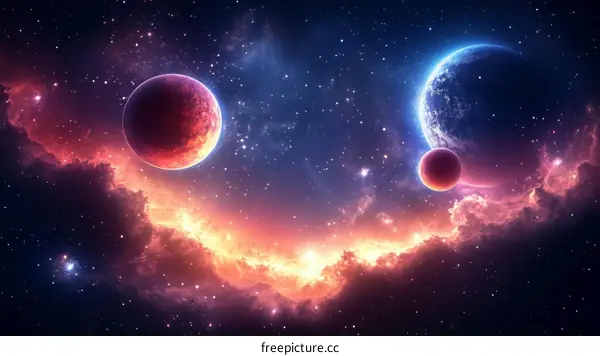 Amazing Nebula Galaxy Planets in Space