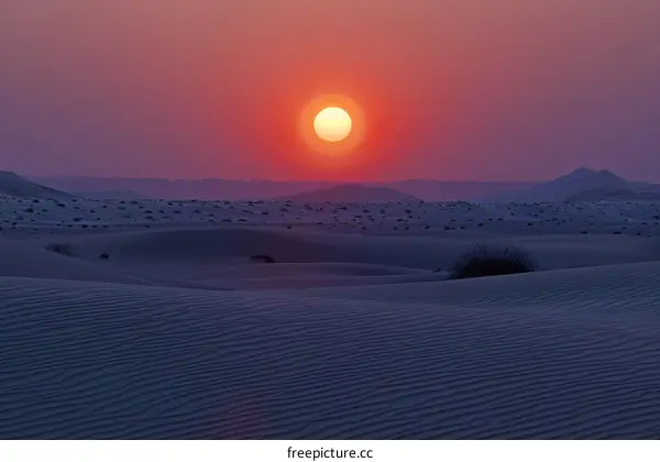 Sunset over Sand Dunes in the Empty Quarter Desert