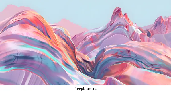 Abstract Colorful Mountain Landscape Illustration