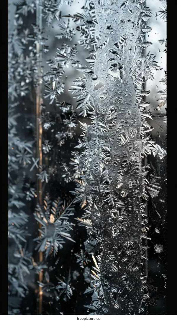 Ice crystals on window