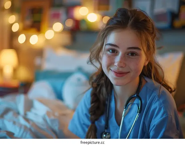 Portrait of a young female doctor or nurse practitioner smiling