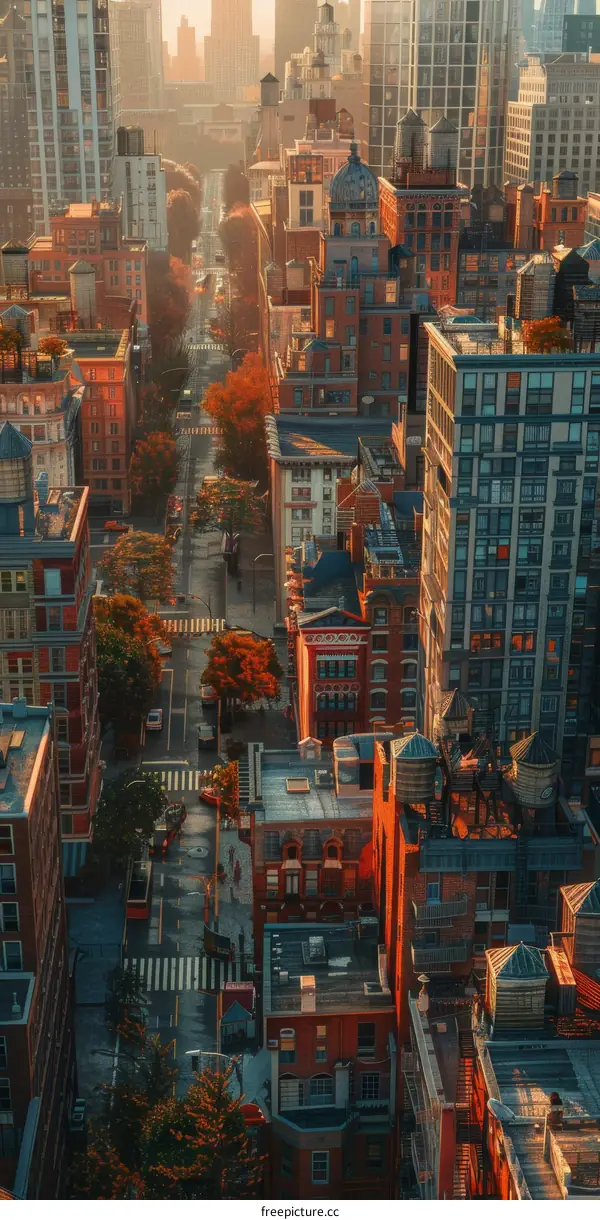 Autumnal Urban Streetscape in the City