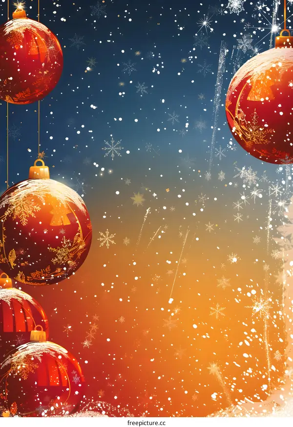 Christmas background with red balls