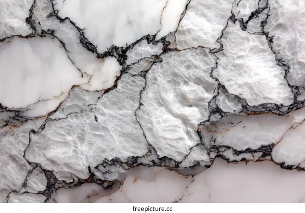 Close up View of Unique White Marble Texture