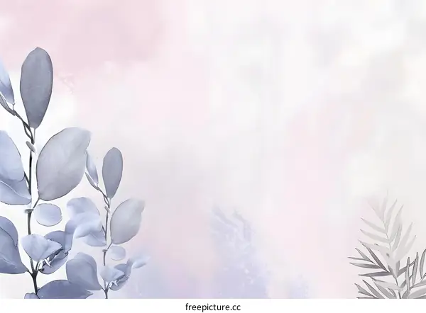 Watercolor Floral Background with Pale Purple and Light Pink Hues
