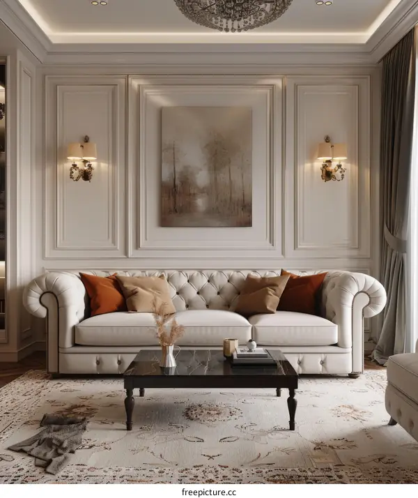 European style living room interior design