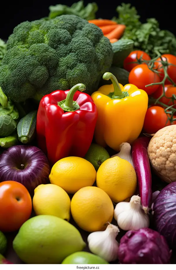 A variety of fresh vegetables and fruits