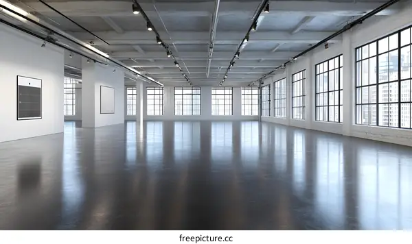 Empty White Room with Large Windows