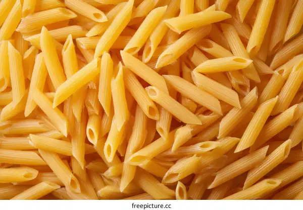 Close Up of Uncooked Penne Pasta