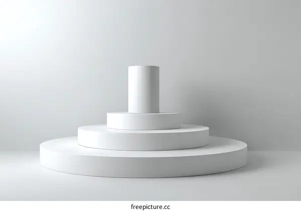 Geometric Minimalist White Product Display Platform
