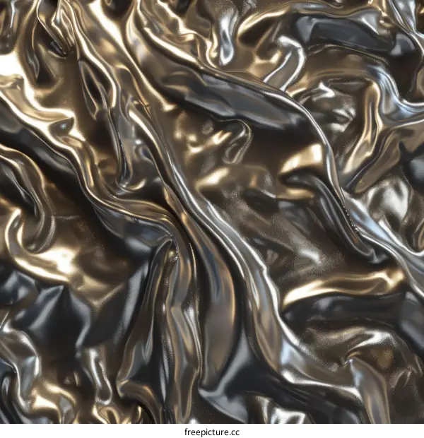 Wavy silver silk fabric with highlights
