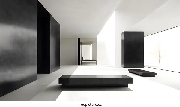 Minimalist Black and White Modern Architecture Design