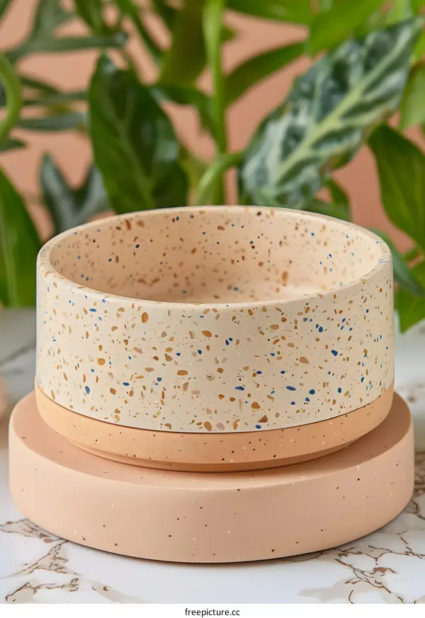 Terrazzo Style Ceramic Planter Pot