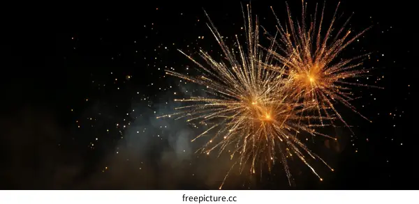 Colorful Fireworks Display in the Night Sky