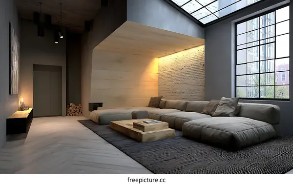 Modern Industrial Loft Living Room Interior Design