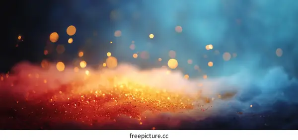 Abstract Background with Golden Glitter and Bokeh