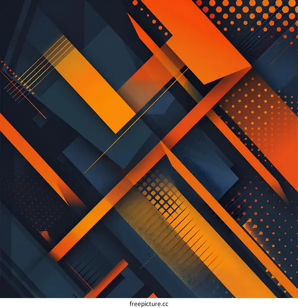 Abstract Geometric Shapes Background Orange and Blue