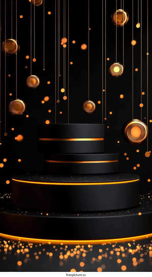 Modern Minimalist Black and Gold Product Showcase