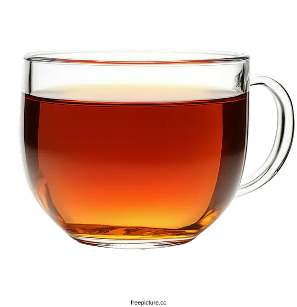 [Transparent Background PNG]Glass Tea Cup with Brown Liquid
