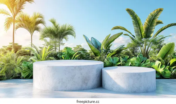 Tropical Garden Display Stand Scene