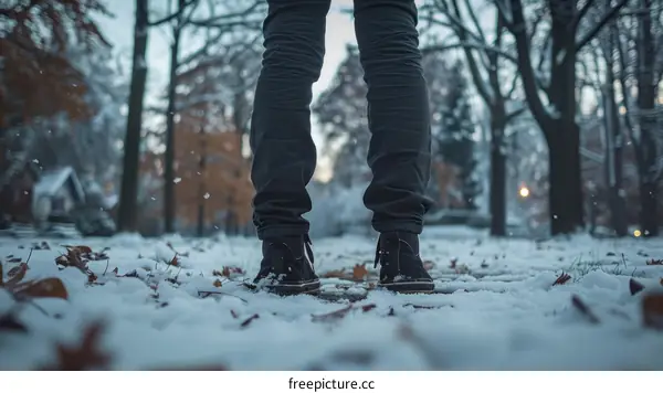 alone in the cold winter snow